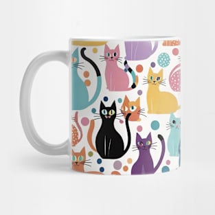 Whisker Rainbow: A Colorful Cat Pattern Extravaganza Mug